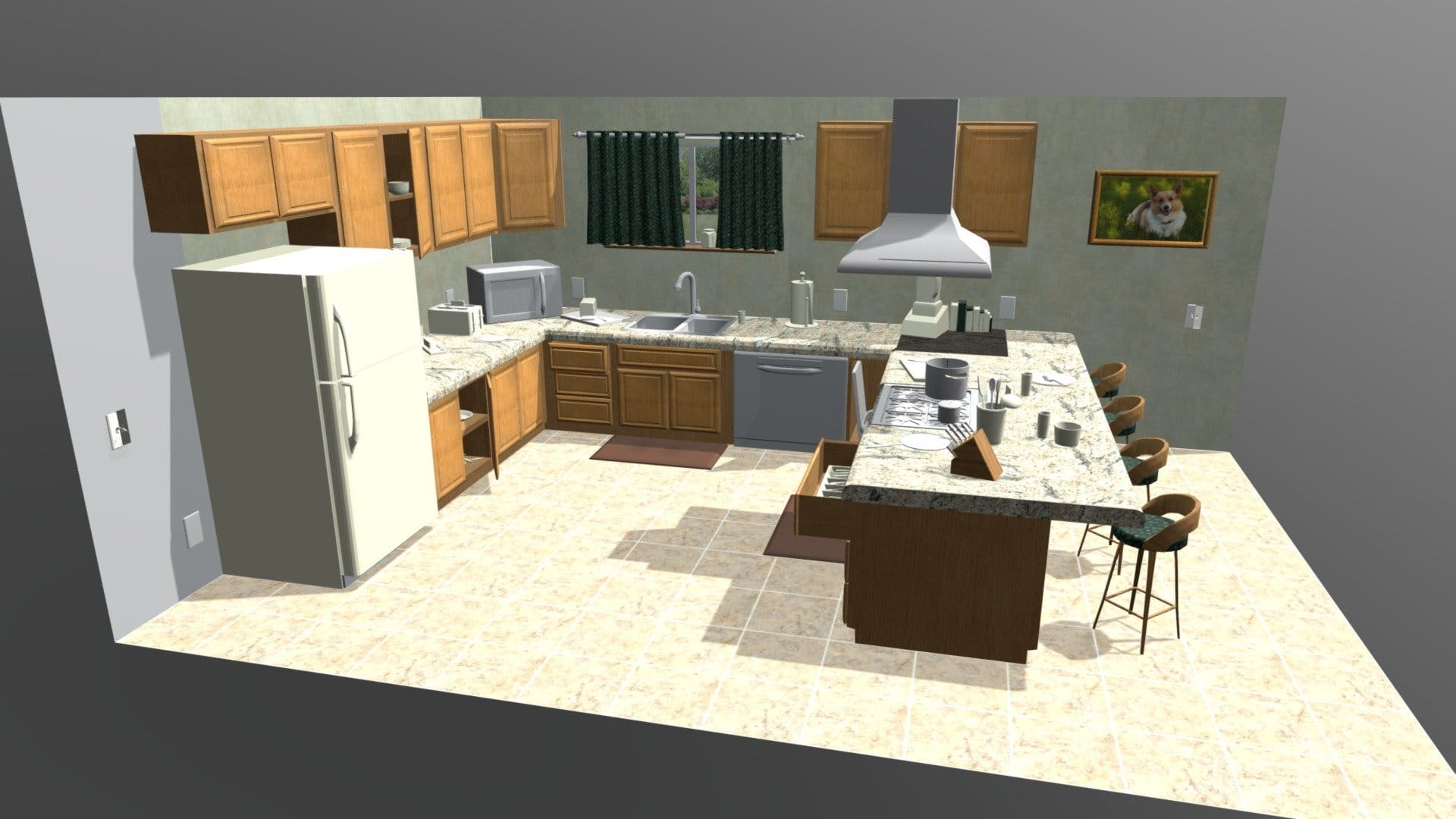 Green Themed Kitchen