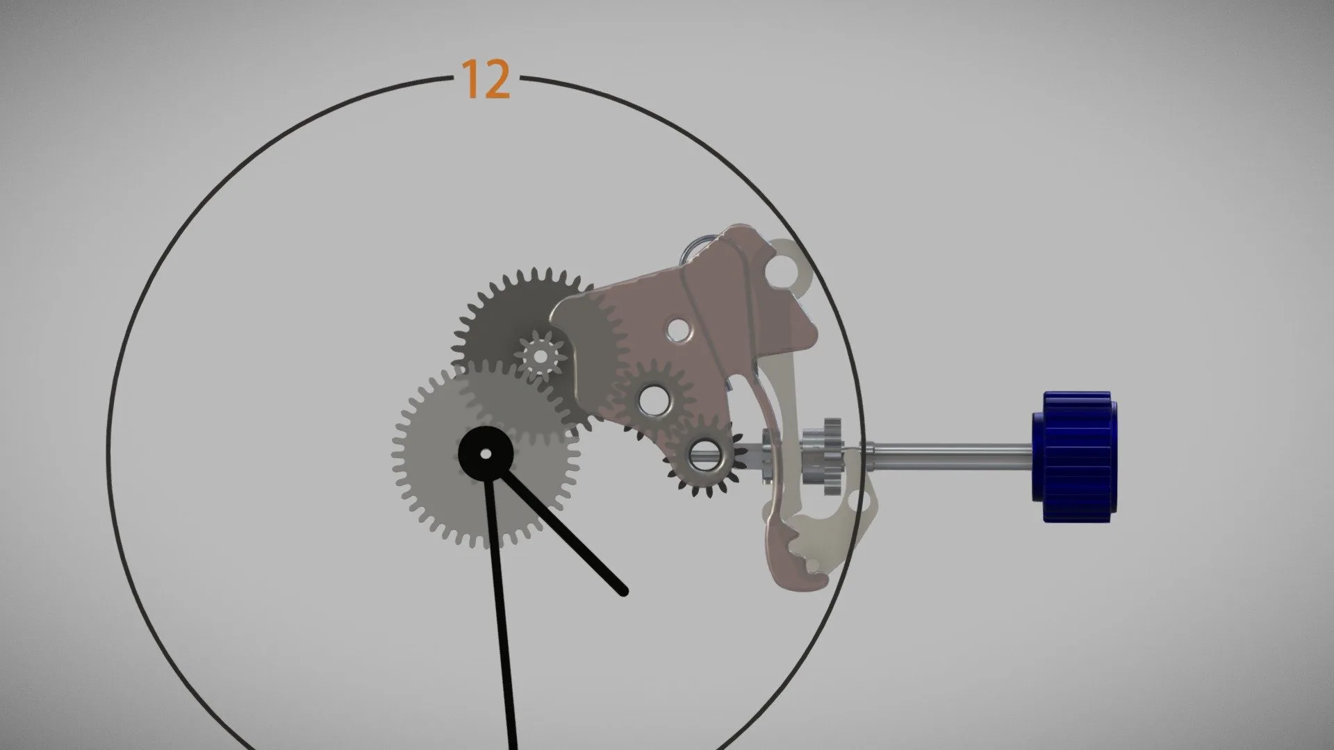 Handsetting mechanism, calibre Unitas 6497-1