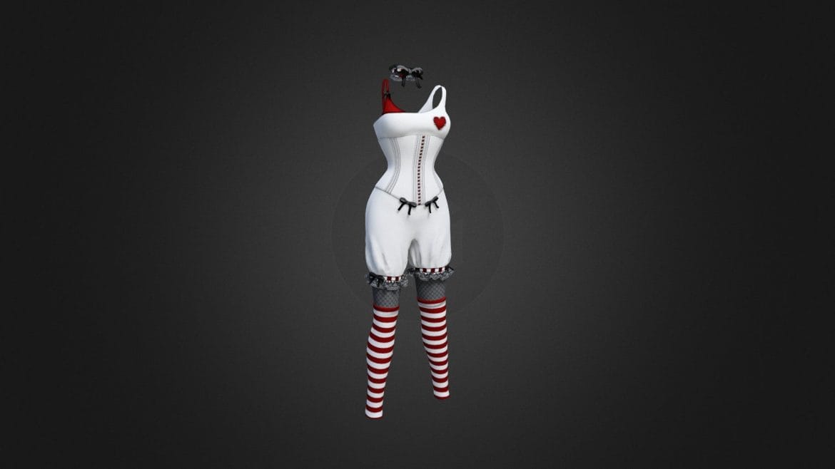 heart bloomers outfit 02 3d model