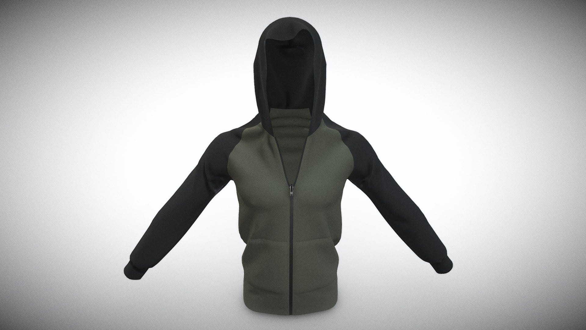 Hoodie Green & Black