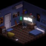 isometric bedroom 3d model