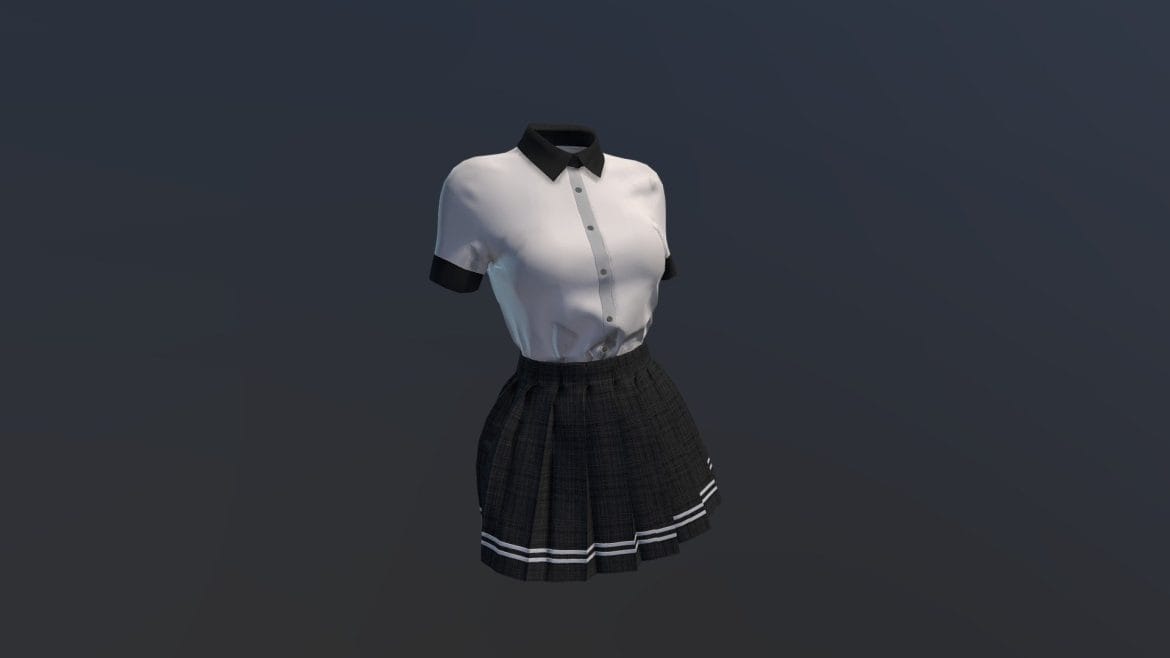 japanese school uniform 3d model