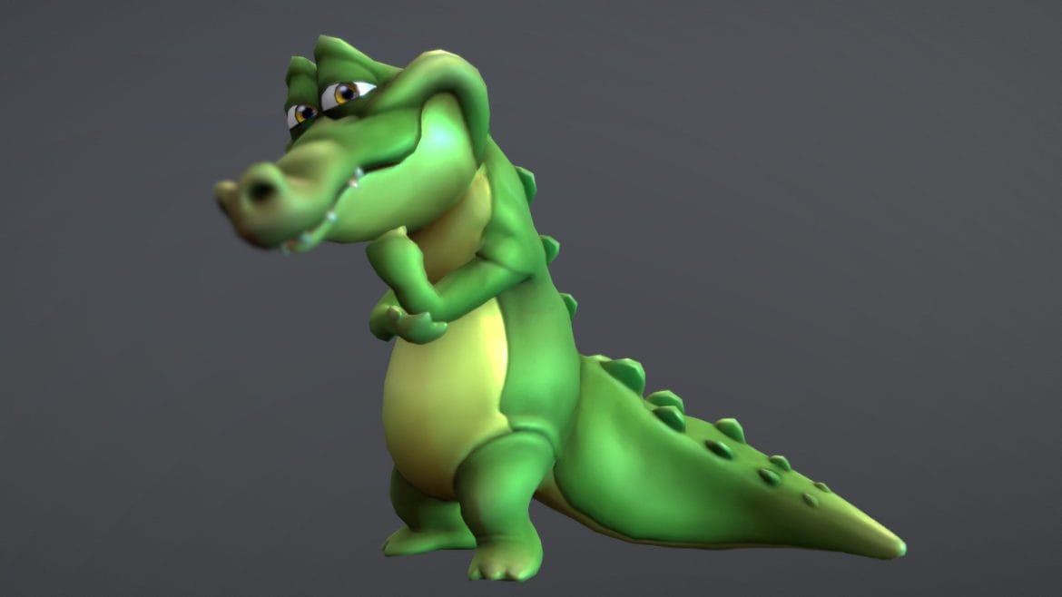 jungle animal cartoon crocodile 3d model