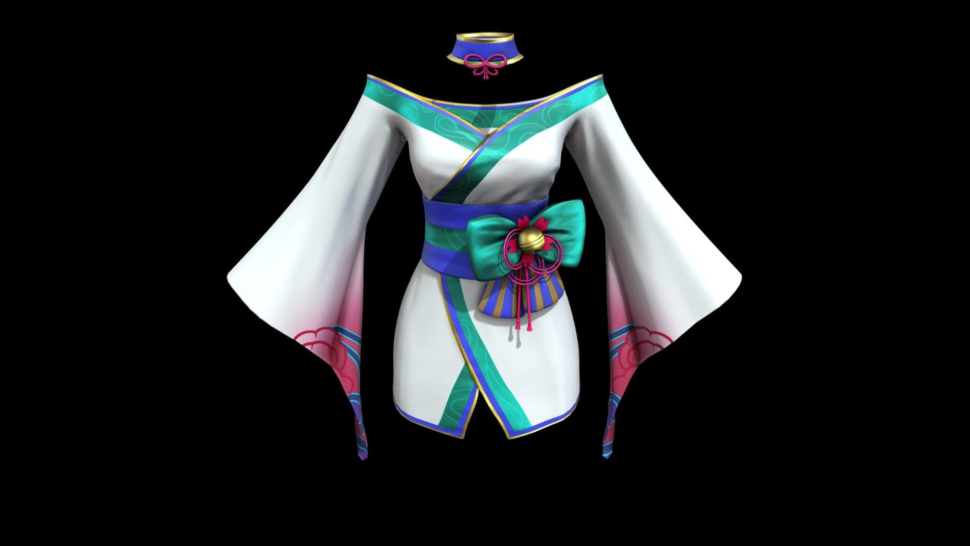 Kimono Dress and Necklace