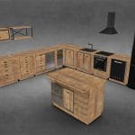 kitchen cabinets and appliances set 3d model