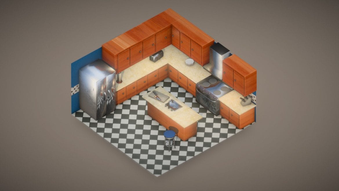 kitchen diorama 3d model