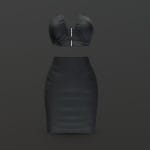 Leather V Crop Tube Top Pencil Skirt Dress