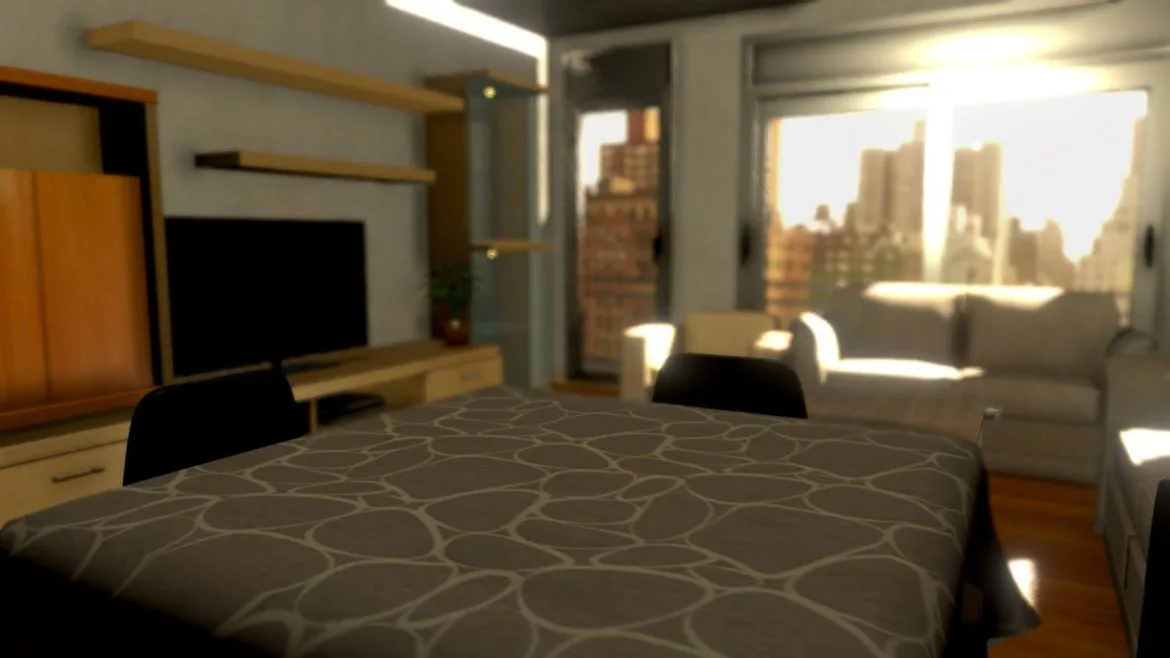 living room apartment 3d scene 3d model