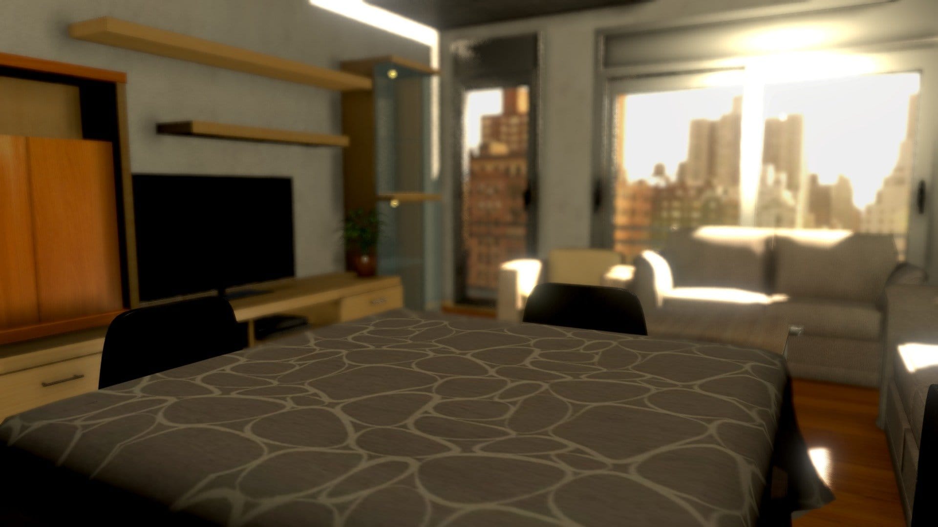 Living room apartment 3D Scene