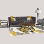 living room assets 3d model