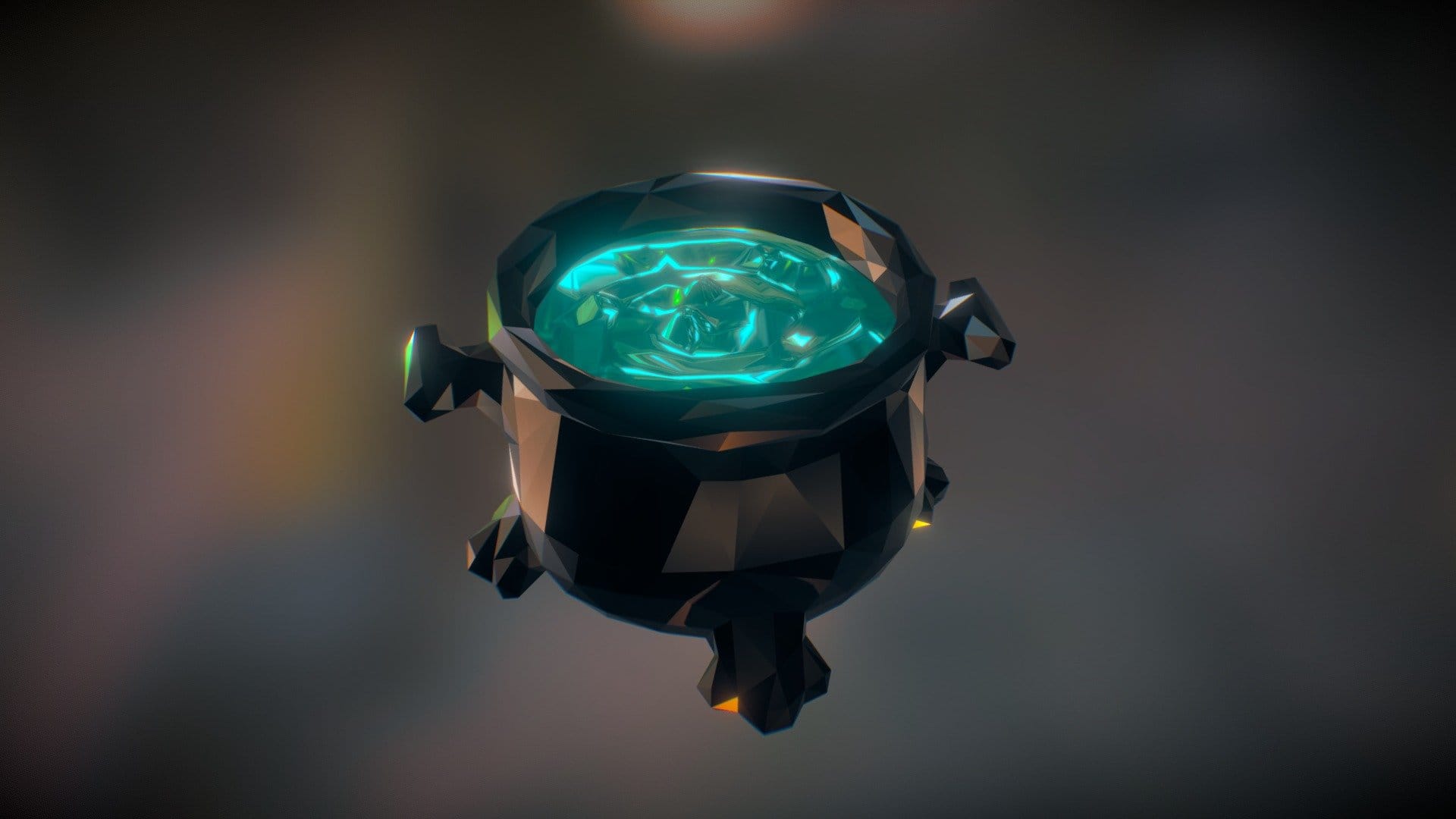Low Poly Cartoon Cauldron