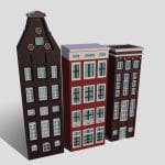 Low Poly Dutch City Buildings