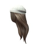 low poly female long hair with knit beret hat 3d model