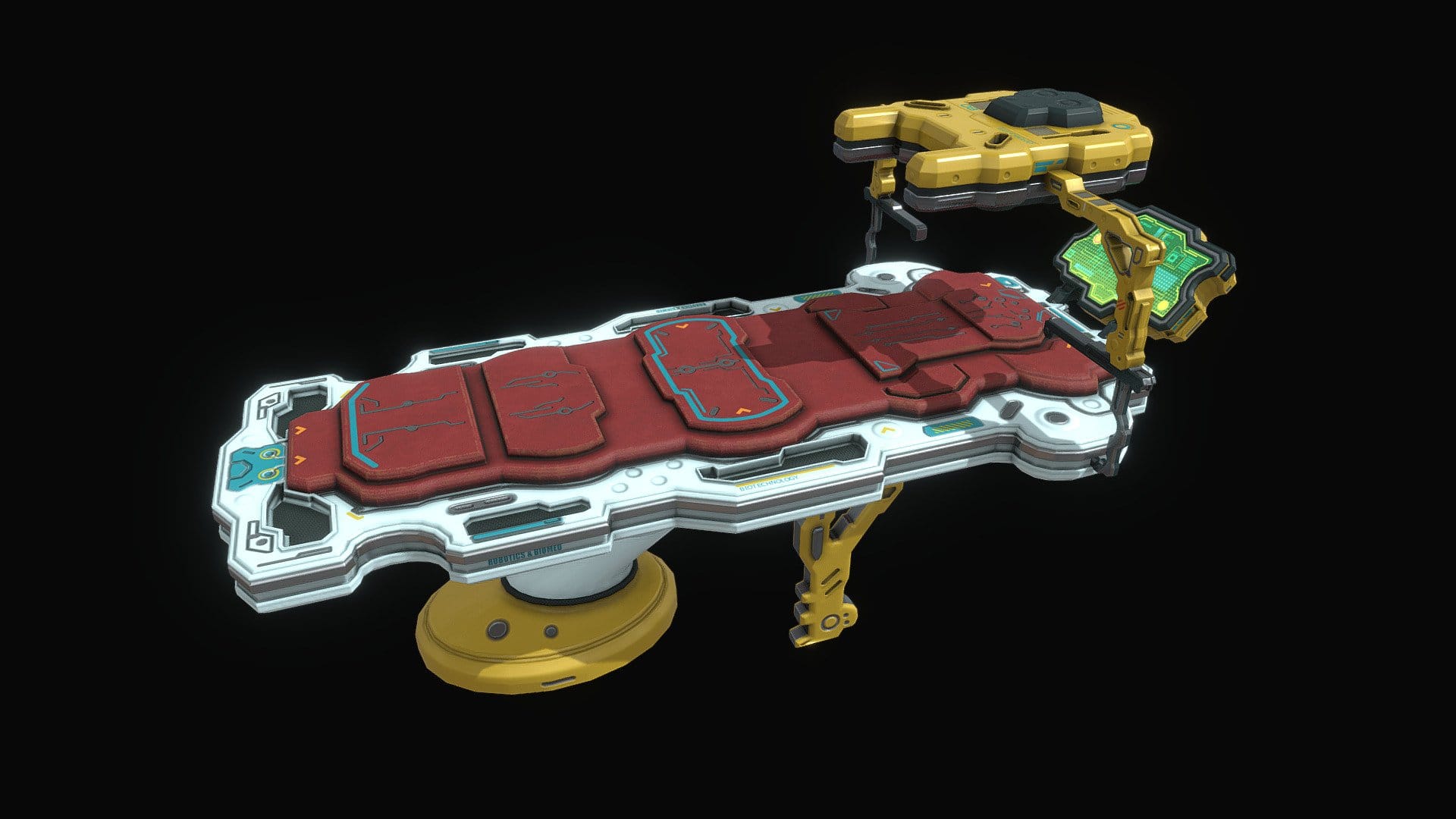 Low poly sci fi medical table