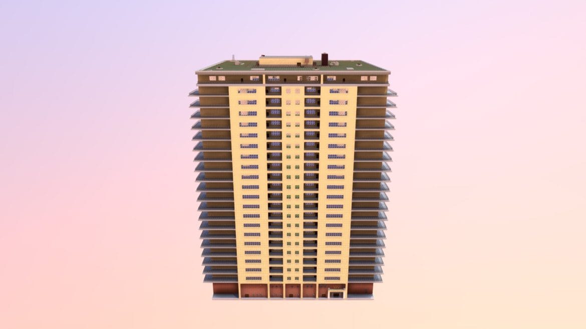 luxury apartment skyscraper 3d model
