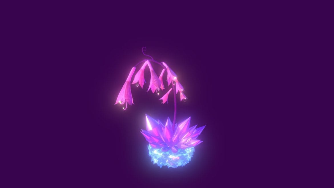 magical flower rigged animated 3d model