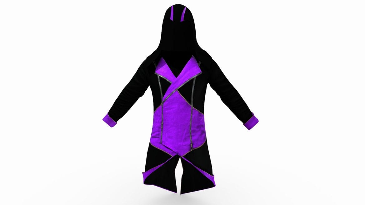 male closed front assasin jacket 4 textures 3d model