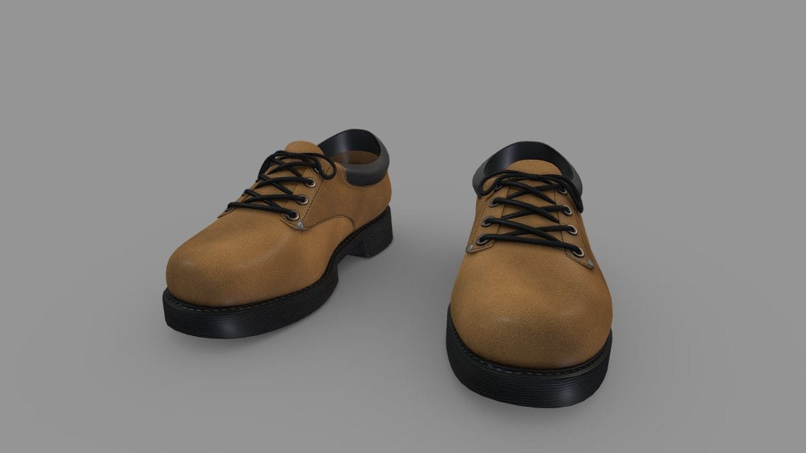 Industrial Work Shoes 3d Model - High-quality PBR industrial work shoes 3D model with clean topology and detailed textures for digital projects.
