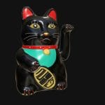 maneki neko chinese lucky cat white black 3d model