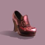 marry jane retro thick heels flatform shoes 3d model