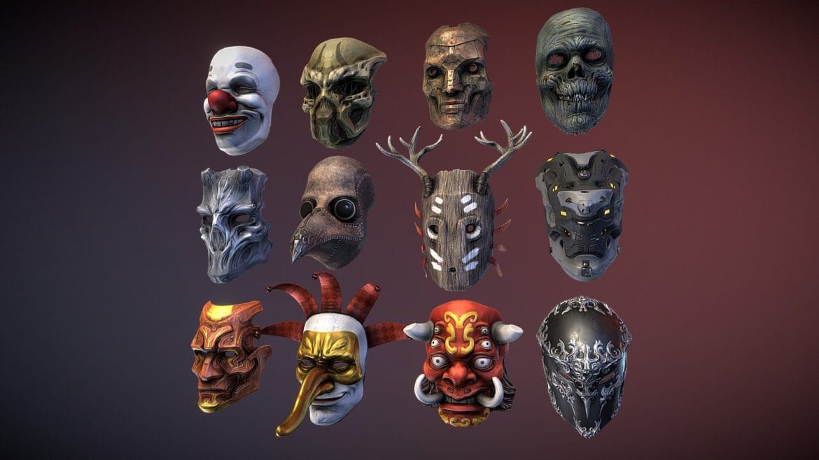 masks pack 2 3d model