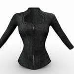 medieval embroidery black top jacket 3d model