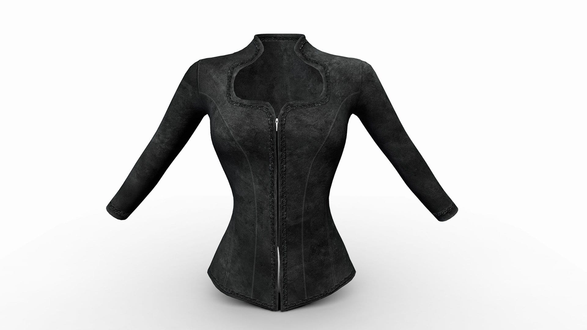 Medieval Embroidery Black Top Jacket