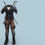 medieval fantasy male warrior outfit 3d model