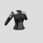 Medieval Female Warrior Top With Shoulder Guards