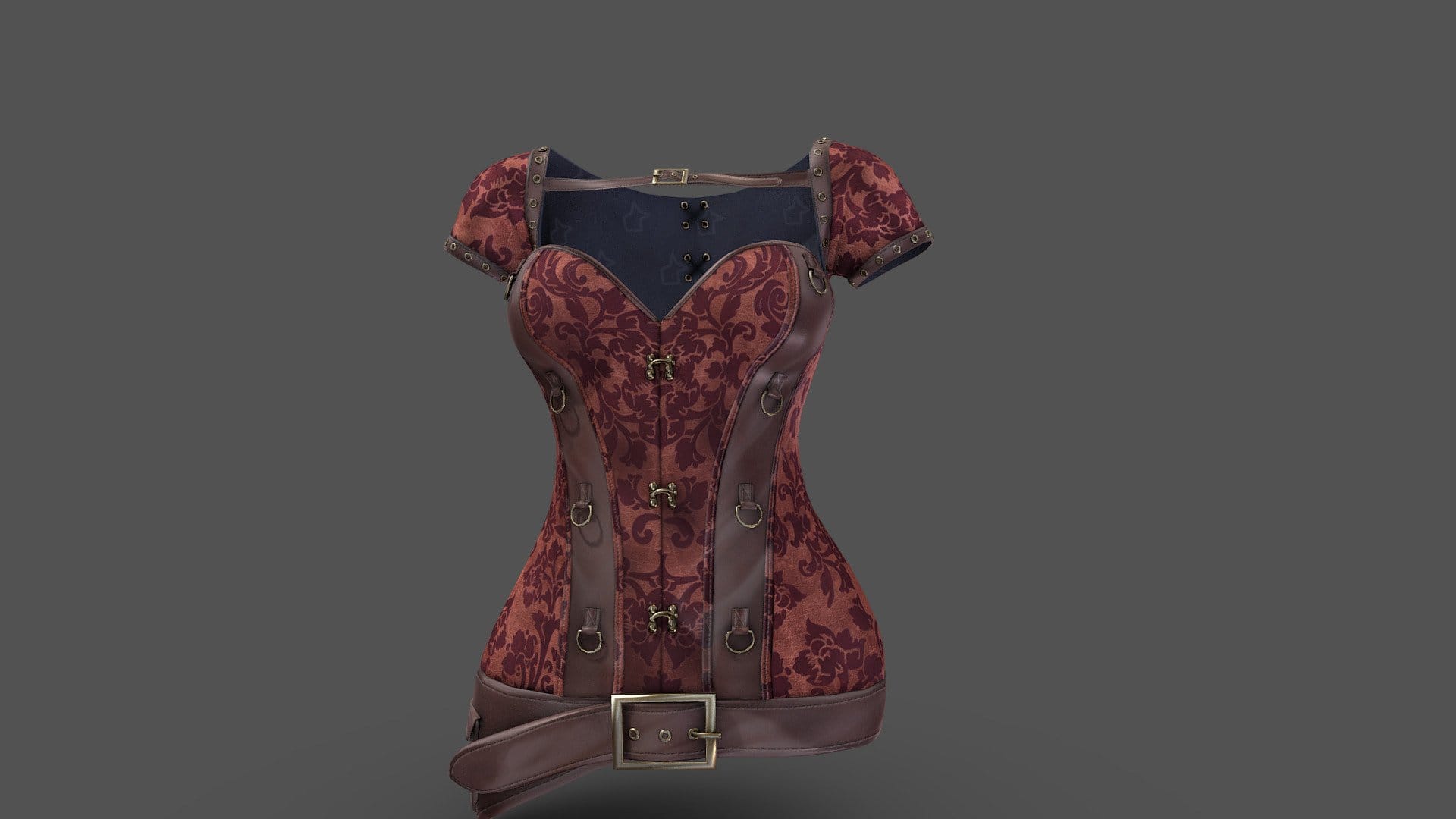 Medieval Steampunk Corset Top With Shrug