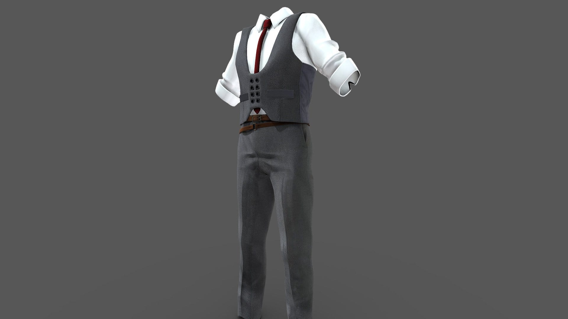 Men’s Double Breasts Vest Shirt Tie Trousers