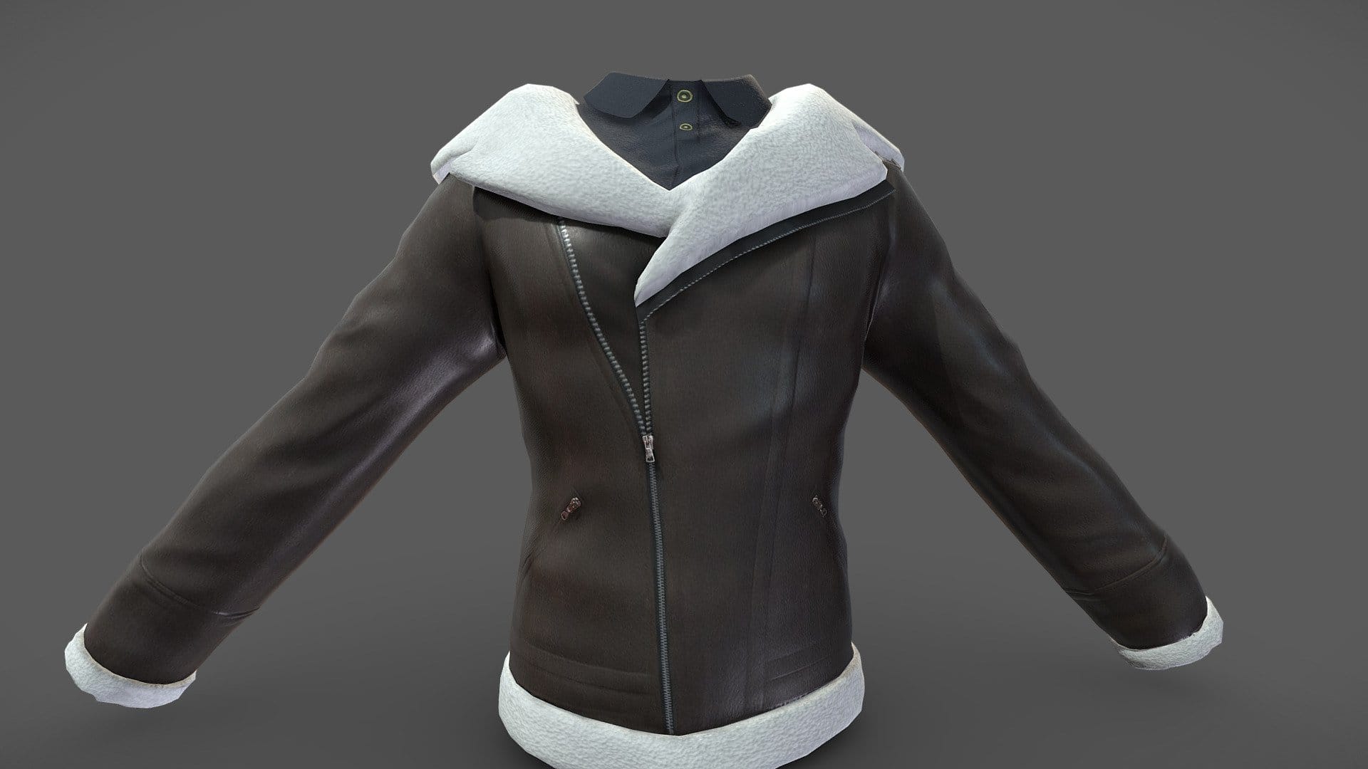 Men’s Fur Inline Winter Leather Jacket w Shirt