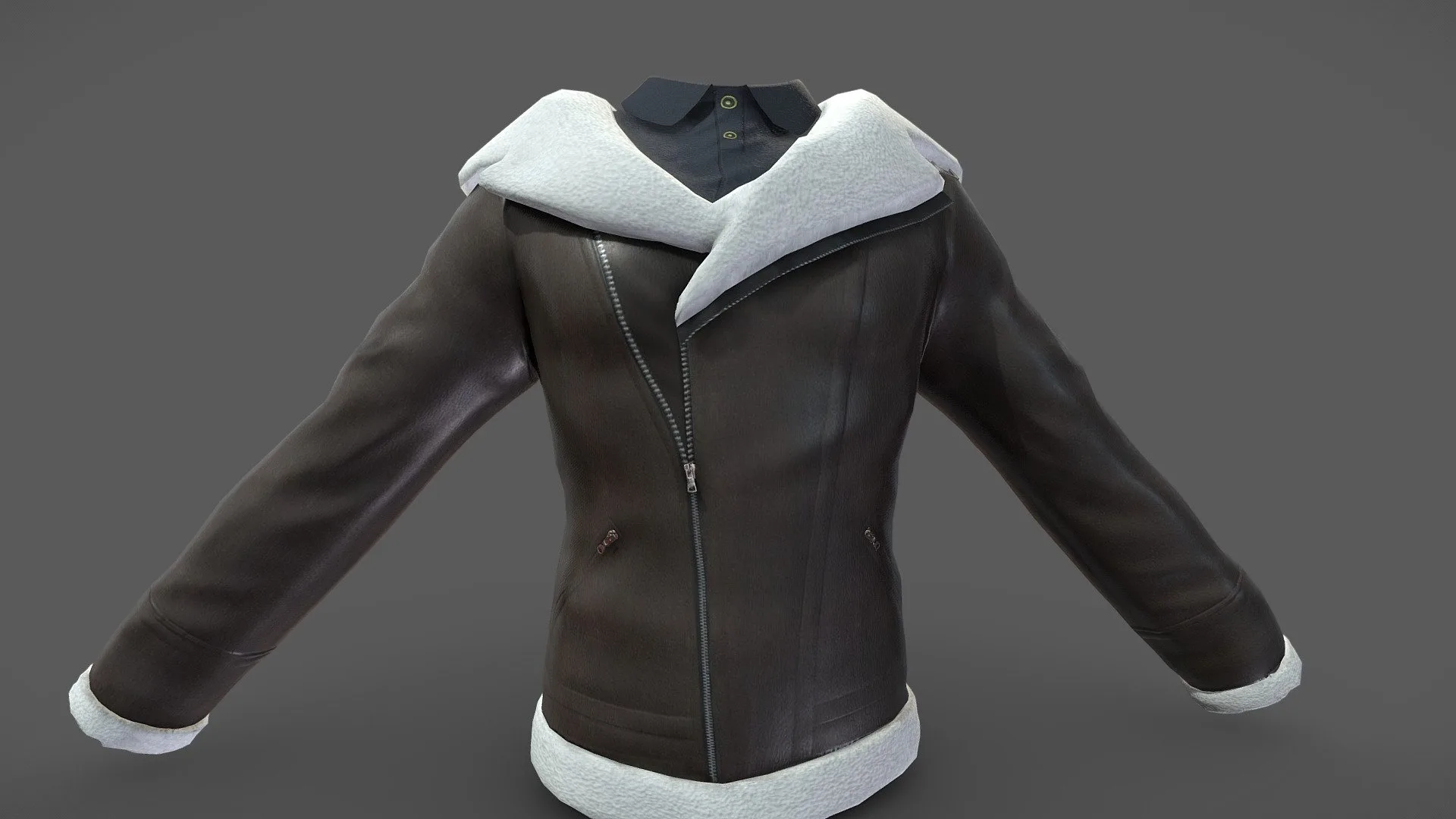 Men’s Fur Inline Winter Leather Jacket w Shirt