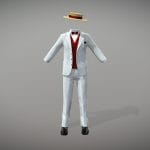 Men’s Striped Suit Waist Coat Shoes Hat