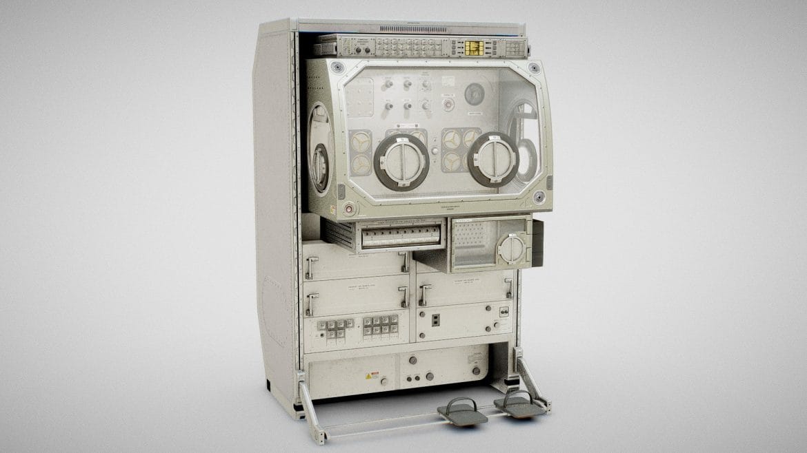 microgravity science glovebox iss msg 3d model