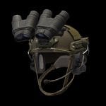 Military light helmet with night vision goggles