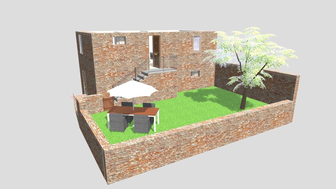 mini apartment in old building 3d model