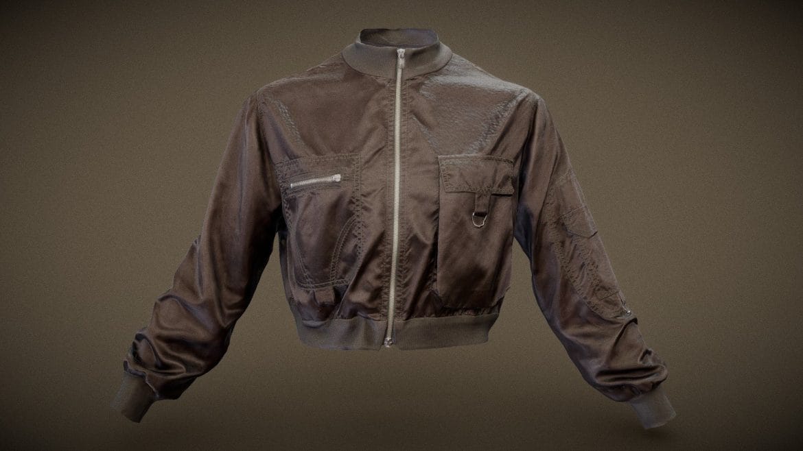 mini brown pocket jacket 3d model