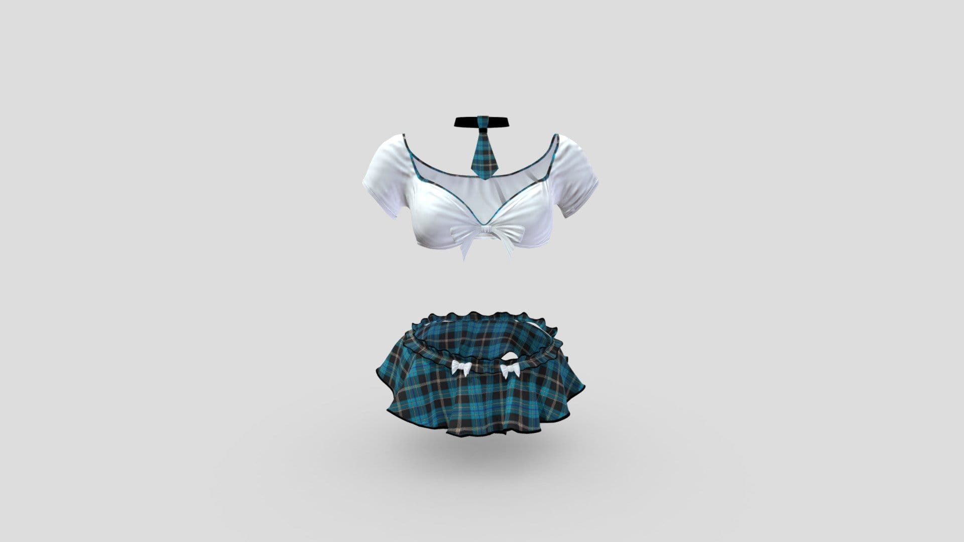 Mini Skirt Top Tie Sexy School Uniform