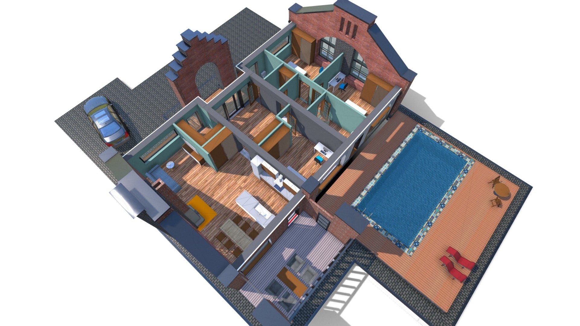 Misterious house top view plan