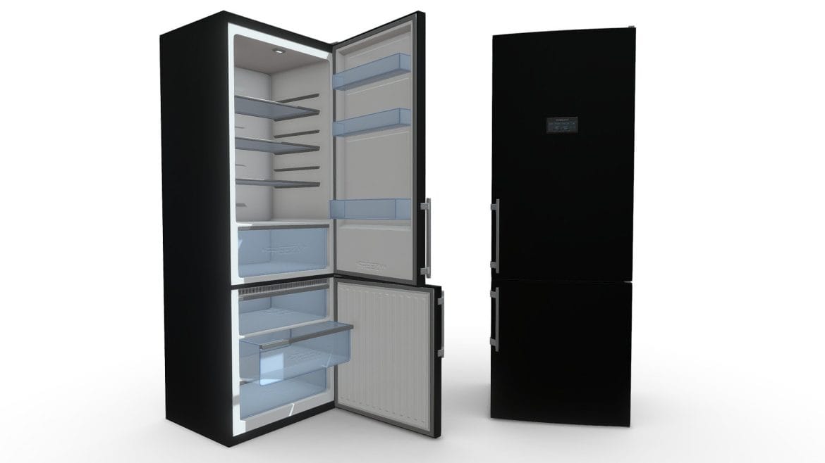 modern refrigerator black updated for 2021 3d model