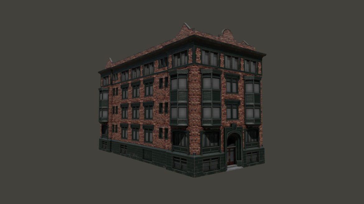 modular apartment building 3d model