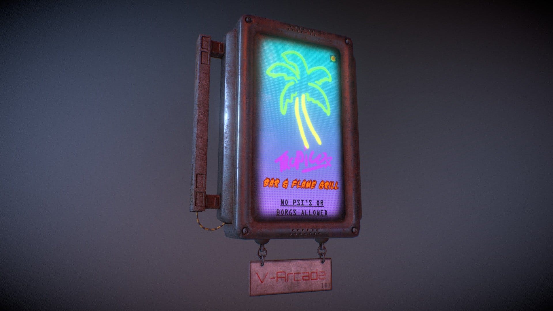 Neon street sign