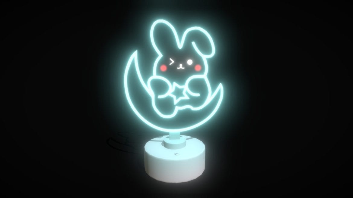 night table lamp bunny lp 3d model