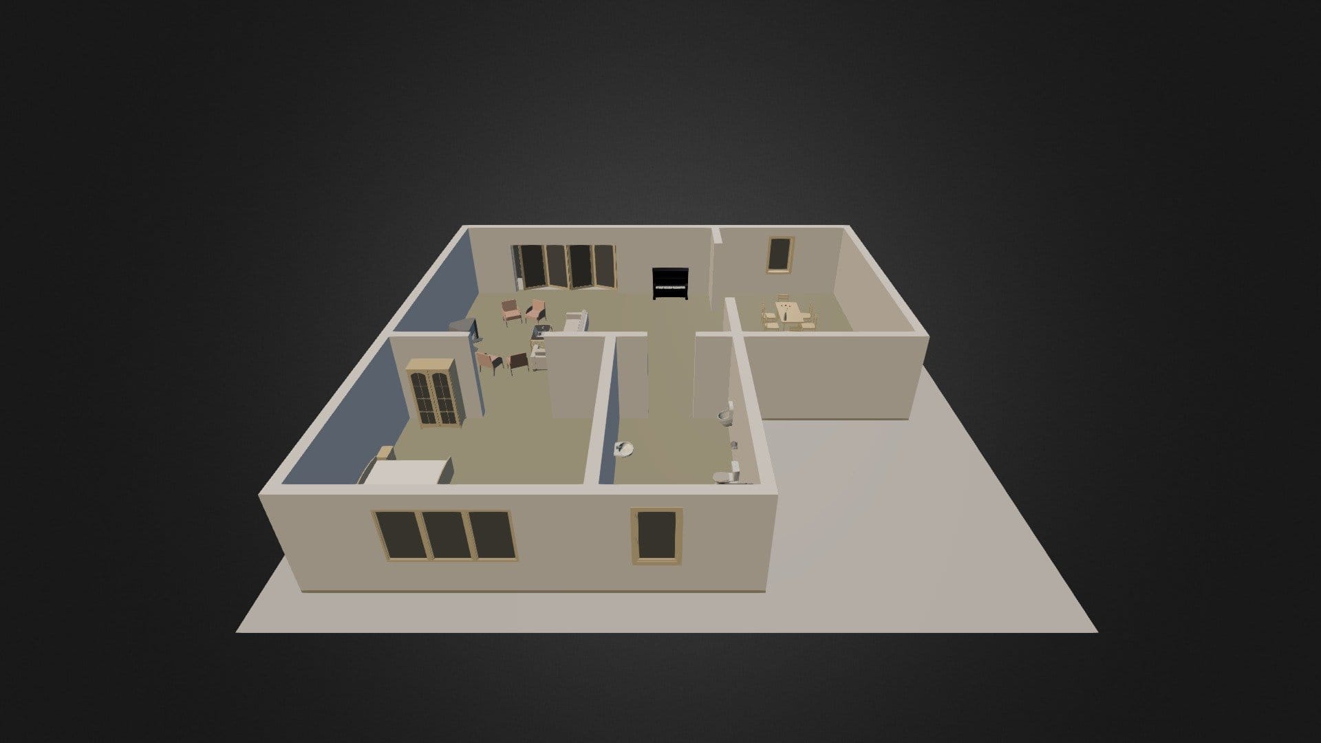 One level home interior