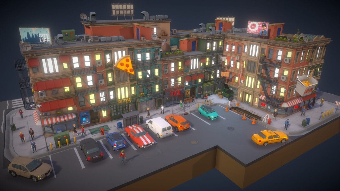 polygon city pack preview 3d model
