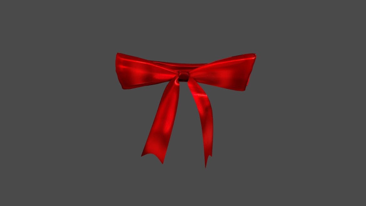 red ribbons gift wrap bralet bra top 3d model