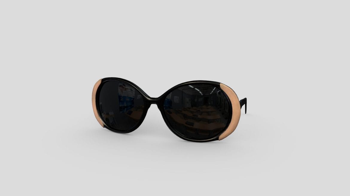retro fashion female glasses spectacles 3d model