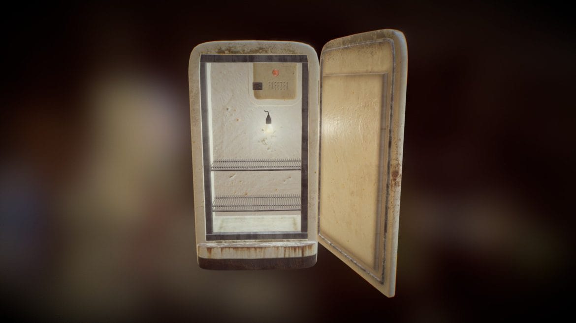 retro fridge wip 3d model
