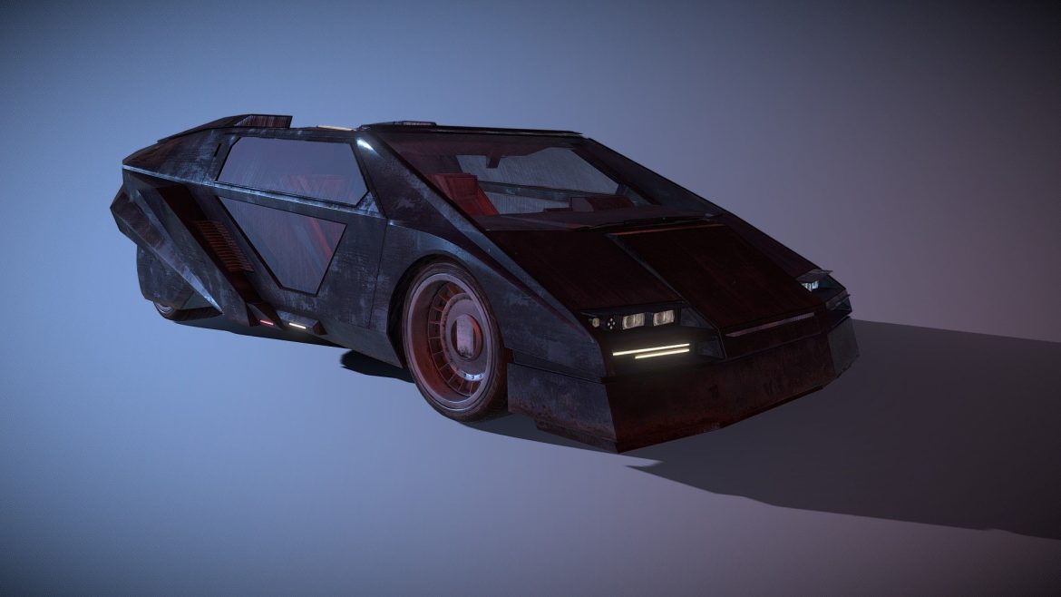 Retro Futuristic Cyberpunk Car - deep3dsea